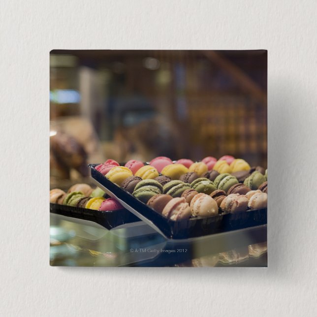 Macarooner i fönstret Visa 2 Knapp (Framsida)
