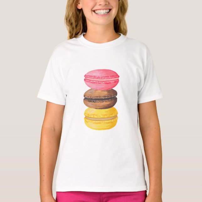 Macaroons för vattenfärg för Macaron T-shirt (Framsida)