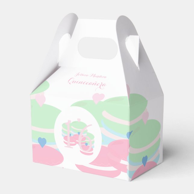 Macaroons Kvartsöt 16 Pastell  Presentaskar (Framsidan Sidan)