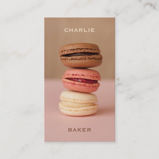 Macaroons/Macarons beställnings- kockvisitkortar Visitkort (Framsida)