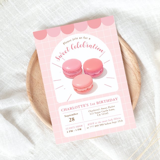Macaroons Sweet Shop Birthday-inbjudan Inbjudningar (Skapare uppladdad)