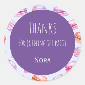 Macaroons tack vare barnfesten för dekal runt klistermärke