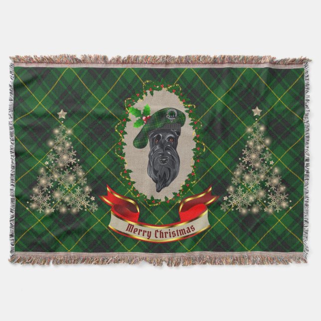 MacArthur Scottie Hund jul Throw Blanket Filt (Framsidan)