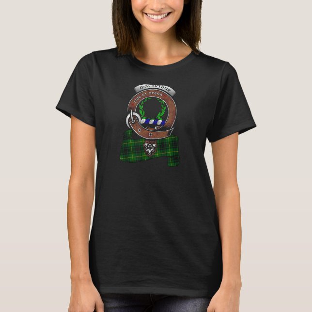MacArthur Scottish Klan Badge & Tartan T Shirt (Framsida)