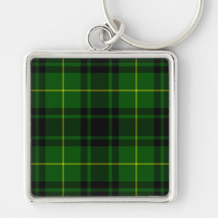 MacArthur tartan grönt plaid Fyrkantig Silverfärgad Nyckelring