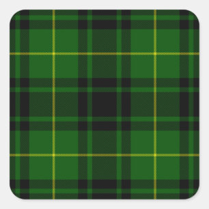 MacArthur tartan grönt plaid Fyrkantigt Klistermärke