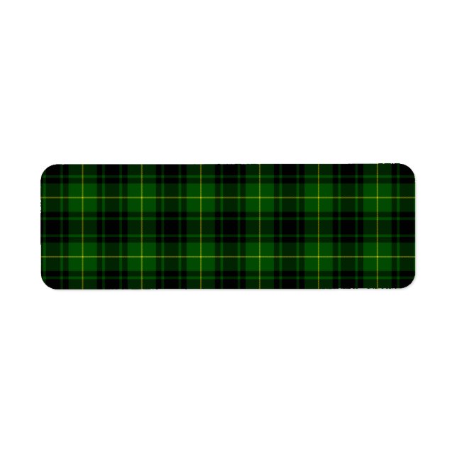 MacArthur tartan grönt plaid Returadress Etikett (Framsidan)