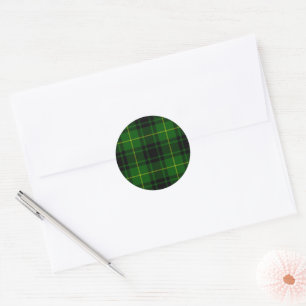 MacArthur tartan grönt plaid Runt Klistermärke