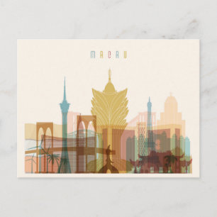 Macau, China City Skyline Vykort