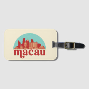 Macau China Retro City Skyline Cityscape Art Bagagebricka