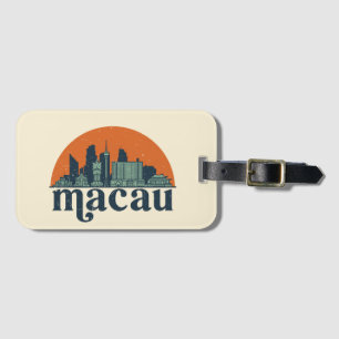 Macau China Retro City Skyline Cityscape Art Bagagebricka
