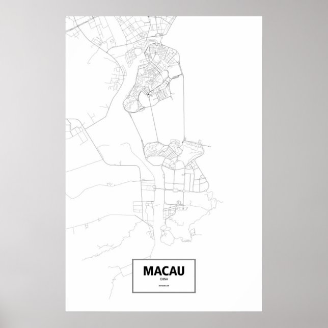 Macau, China (svart på vitt) Poster (Framsidan)