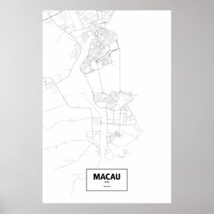 Macau, China (svart på vitt) Poster