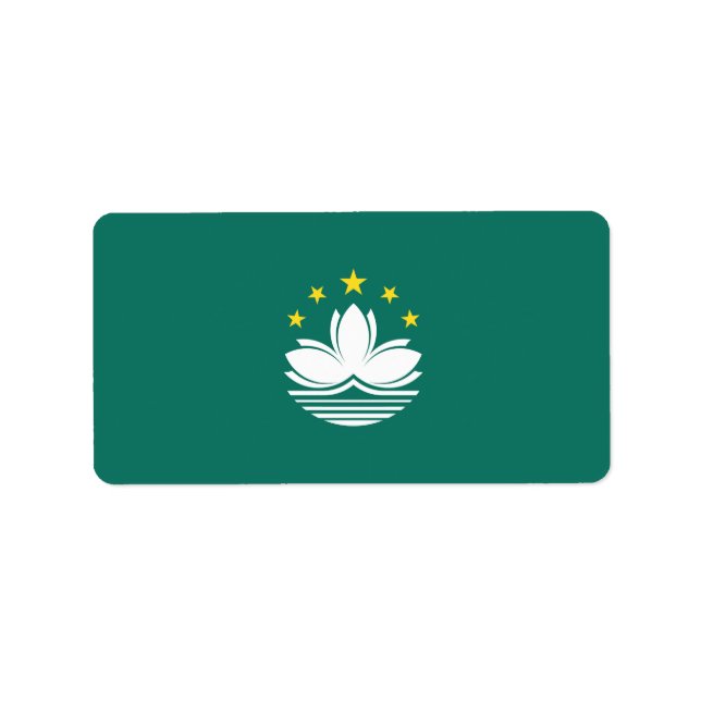 Macau flagga adressetikett (Framsidan)