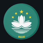 Macau Flagga Charming Patriotic Magnet<br><div class="desc">Macau Flagga Charming Patriotic Magnet med Macau-flagga som visas över hela magnet. Land namn är delvis integrerat i utformningen på grund. Anpassadet Text är fullt ut med funktionen "Anpassa den!". Denna vackra Macau Magnet är snyggtens gåva till alla tillfälle. © 20210000000000000</div>