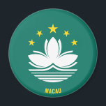 Macau Flagga Charming Patriotic Magnet<br><div class="desc">Macau Flagga Charming Patriotic Magnet med Macau-flagga som visas över hela magnet. Land namn är delvis integrerat i utformningen på grund. Anpassadet Text är fullt ut med funktionen "Anpassa den!". Denna vackra Macau Magnet är snyggtens gåva till alla tillfälle. © 20210000000000000</div>