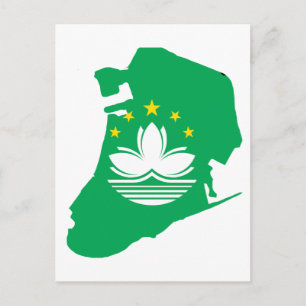 Macau flagga karta vykort