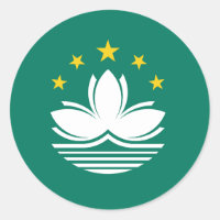 Macau Flagga Round Sticker