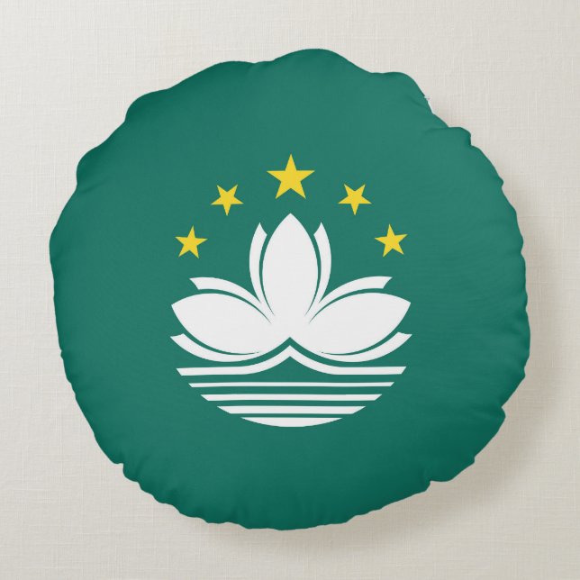 Macau flagga rund kudde (Baksidan)
