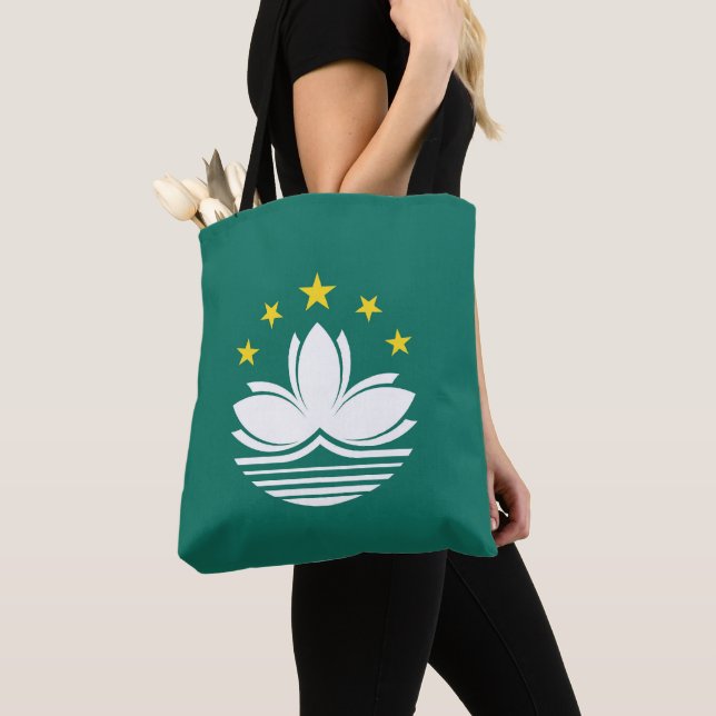 Macau flagga tygkasse (Närbild)