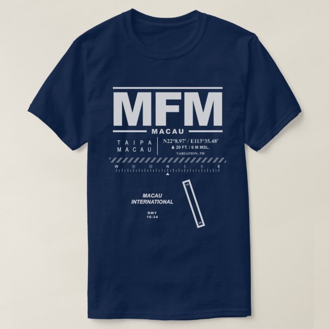 Macau Internationell flygplats MFM T-Shirt (Design framsida)