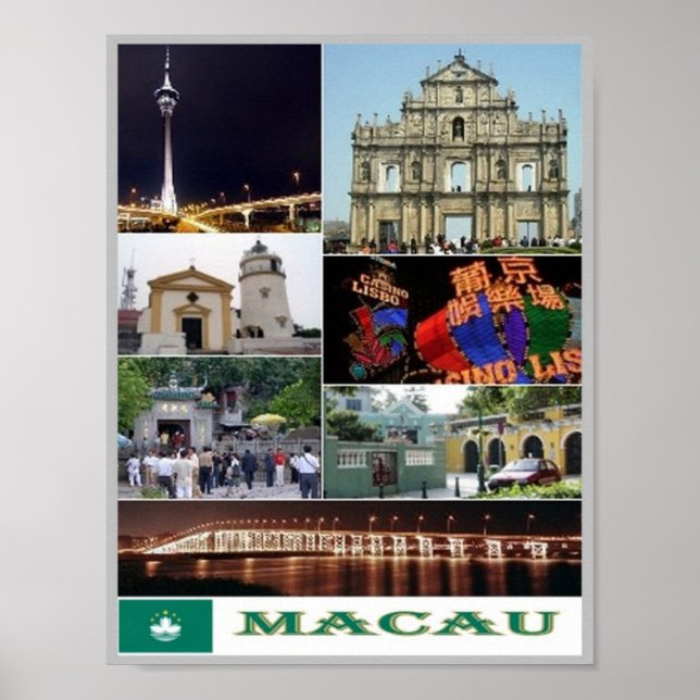 Macau - Macao - Mosaic - Poster (Framsidan)