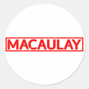 Macaulay Frimärke Runt Klistermärke