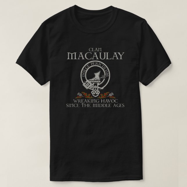 MacAulay Klan vapensköld Scottish surname tartan T Shirt (Design framsida)