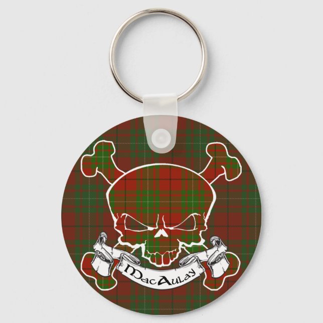 MacAulay Tartan Skull Nyckelring (Framsida)