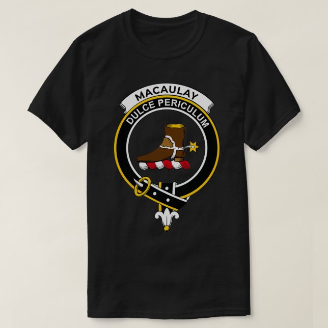 MacAulay Vapensköld Tartan Klan Scottish Klan 1 T Shirt (Design framsida)