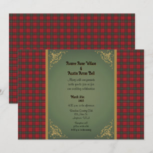 MacAuley Modern Original Scottish Tartan Bröllop Inbjudningar