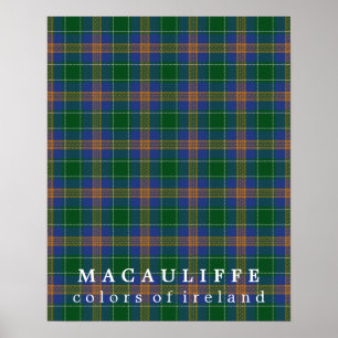 MacAuliffe Tartan Färger av Irland Poster