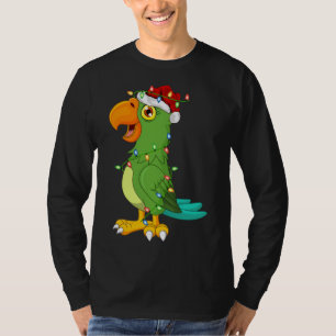 Macaw Bird Älskare Julafton Santa Hat Macaw jul T Shirt
