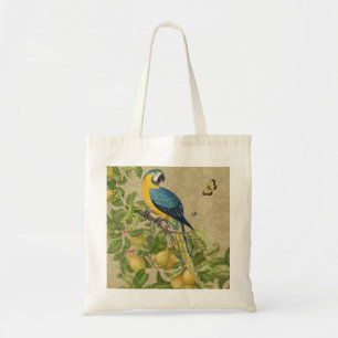 Macaw Blue Gult Tropical Jungle Antique Tygkasse