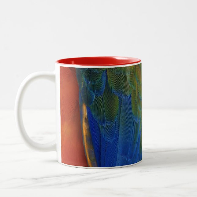 Macaw Feathers Två-Tonad Mugg (Vänster)