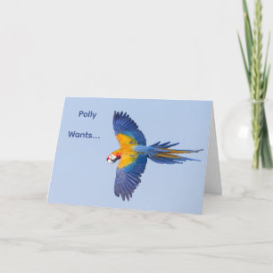 Macaw-flygande födelsedagskort kort