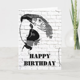 Macaw Graffiti Grattis på födelsedagen Card Kort