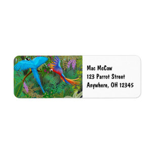 Macaw Jungle-etikett Returadress Etikett