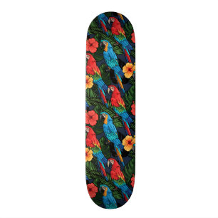 Macaw- och hibiskusmönster skateboard bräda 20 cm