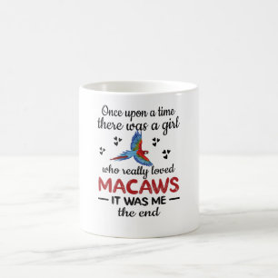 Macaw Owner ger Scarlet Macaw Girl Parrot Älskare Kaffemugg
