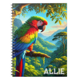 Macaw Papegoja Regnskogsspiral Fotoanteckningsbok Anteckningsbok