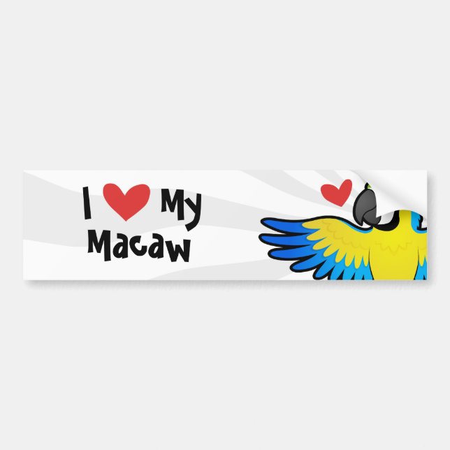 Macaw / Papegojs kärlek Bildekal (Framsidan)