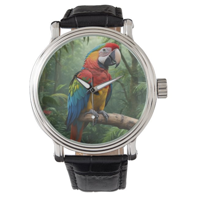 Macaw Parrot Armbandsur (Framsida)