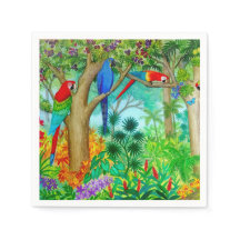 Macaw Parrot Art Jungle Pappra Napkins