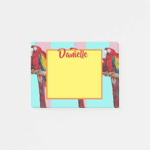 Macaw Parrot Art Womans Namn Post it Notes Post-it Block