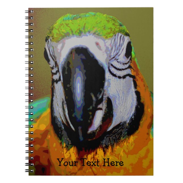 Macaw Parrot Bird Art Animal Notebook Anteckningsbok (Framsidan)