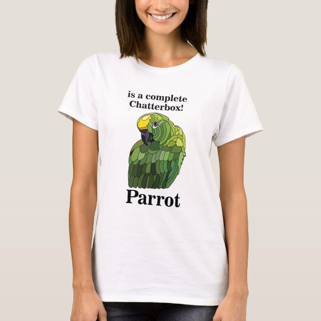 Macaw Parrot Bird Chatterbox Funny T Shirt (Framsida)