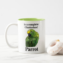 Macaw Parrot Bird Chatterbox Funny Två-Tonad Mugg