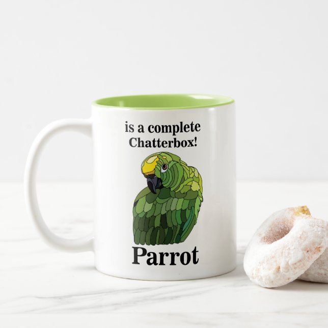 Macaw Parrot Bird Chatterbox Funny Två-Tonad Mugg (Med munk)