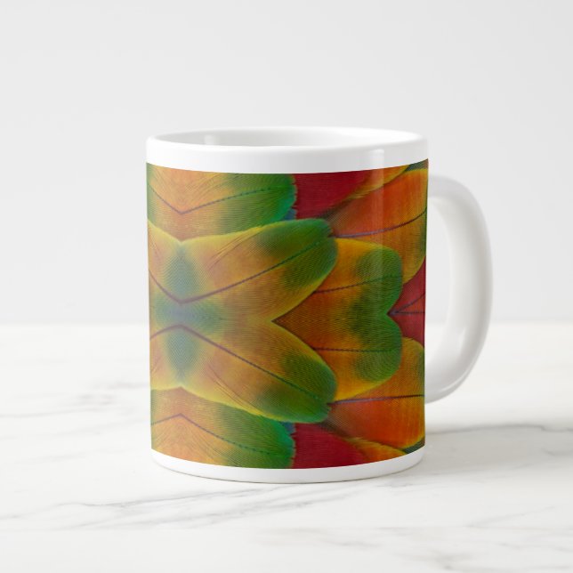 Macaw parrot fjäder kaleidoskop jumbo mugg (Framsida höger)